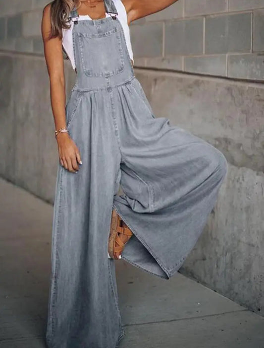 “Story” Loose Wide-Leg, With Pocket High-Waist Jumpsuits