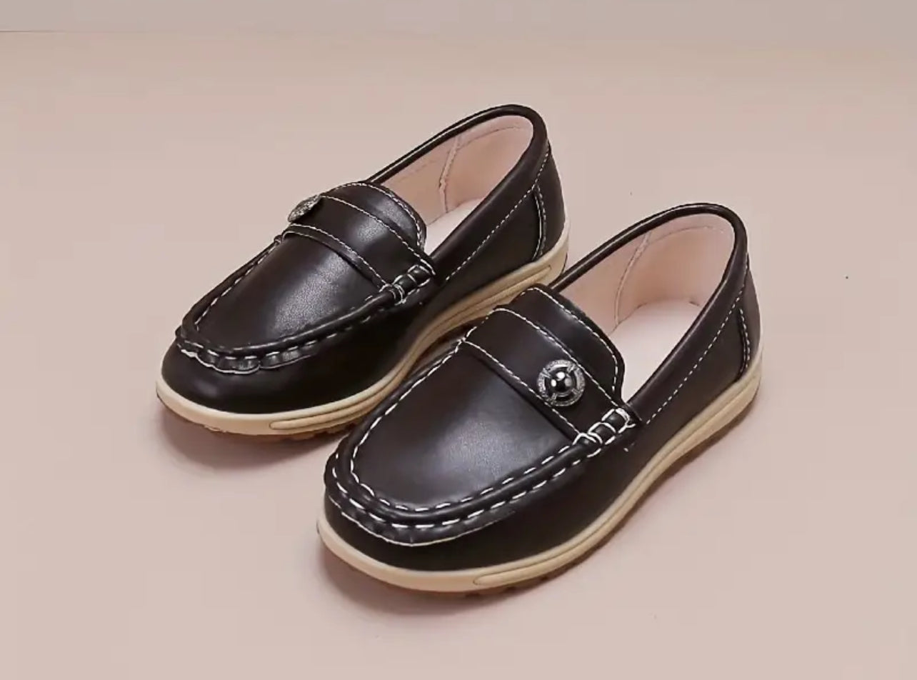 Casual Solid Color Slip On Loafer Shoes For Boys, Comfortable Lightweight