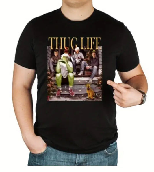 “Thug Life” Men’s Graphic T-Shirt, Regular Fit, with Slight Stretch