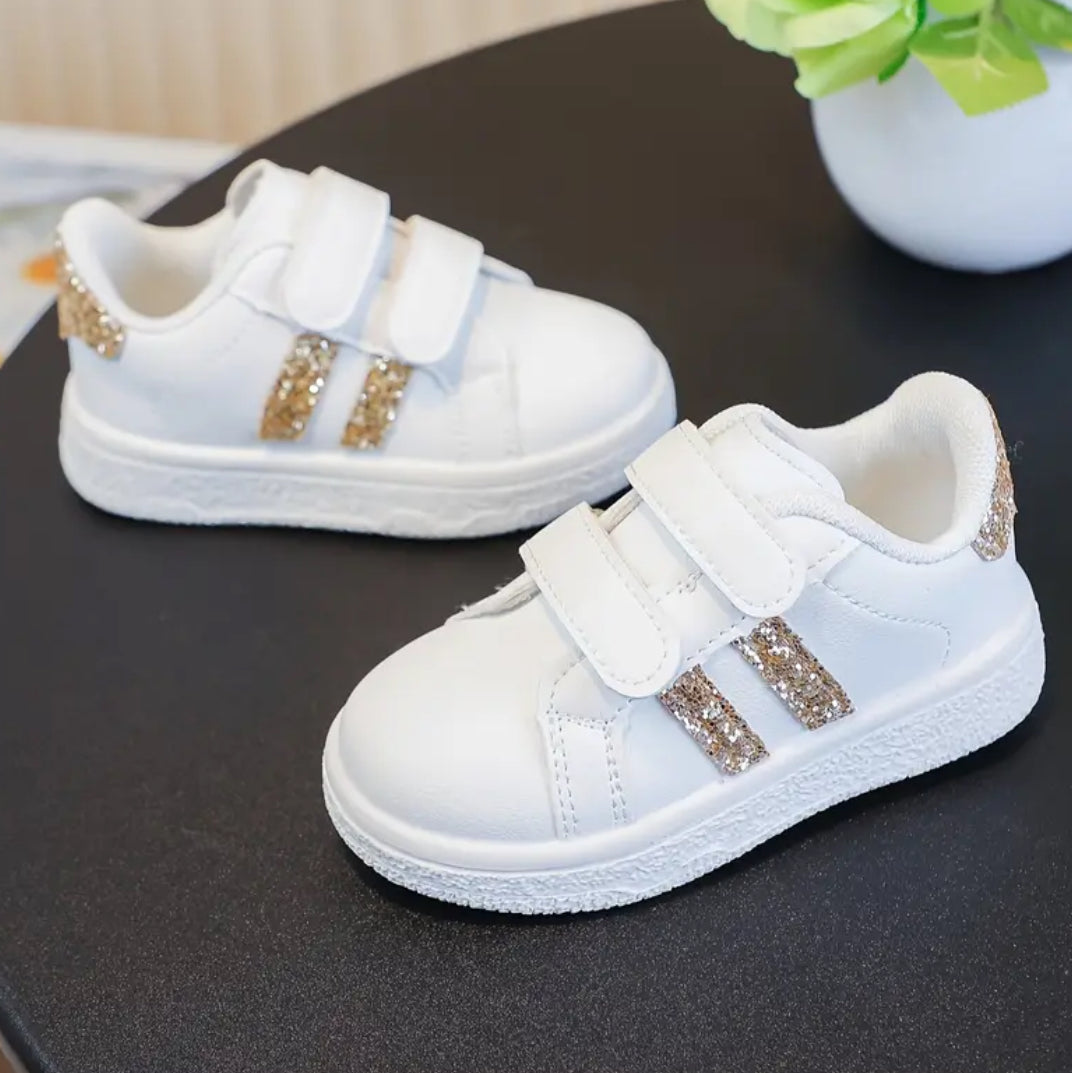 ‘GLITTER GIRLS’ Sneakers White Grip - Closure Low-Top Stylish 