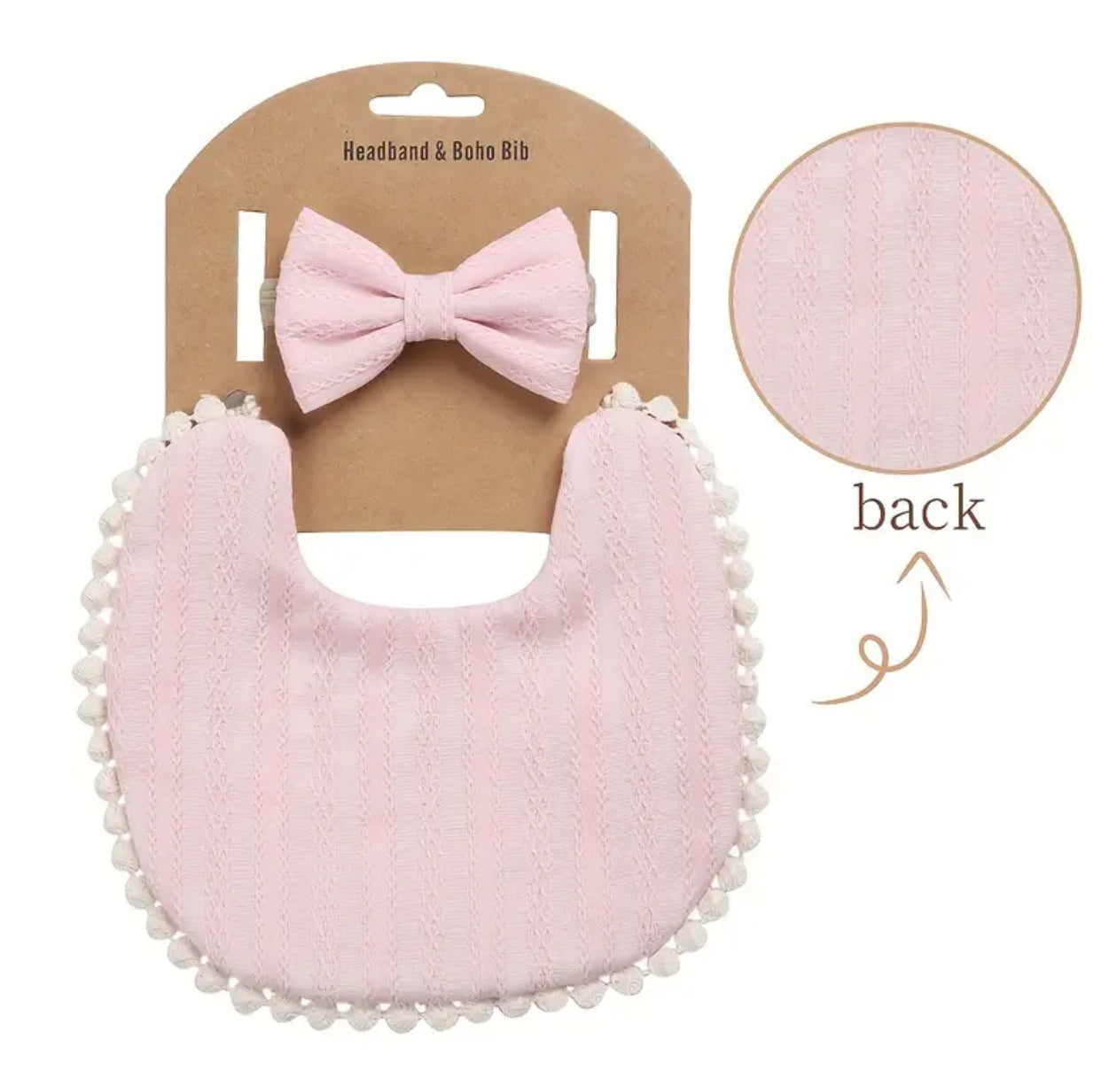 Cute Floral Cotton Newborn Baby Bib & Headband Set