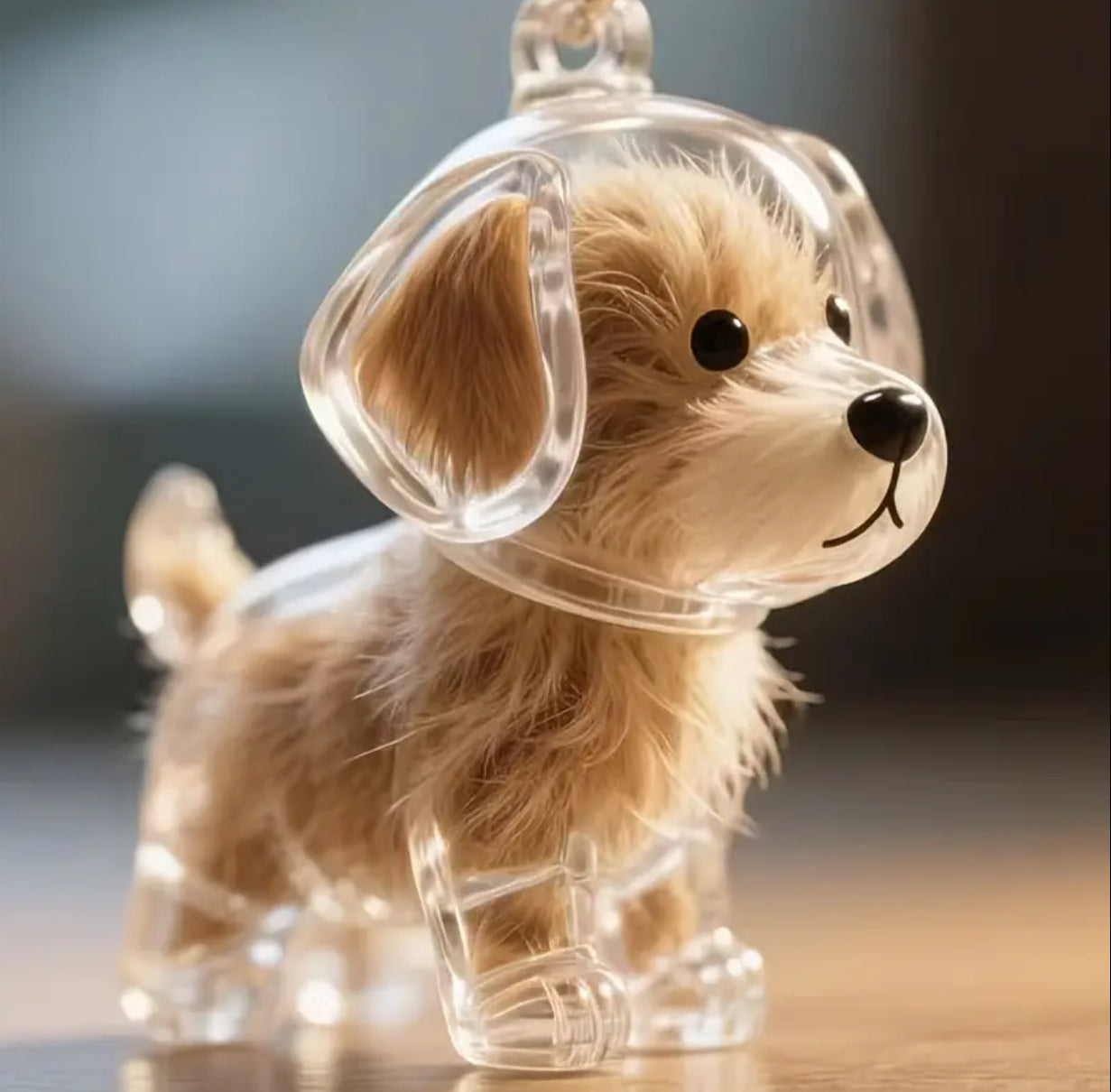 “My Buddy” Transparent Pet Hair Storage Capsule Keychain, Pet Owner's Keepsake or a Decorative Piece for The Desk