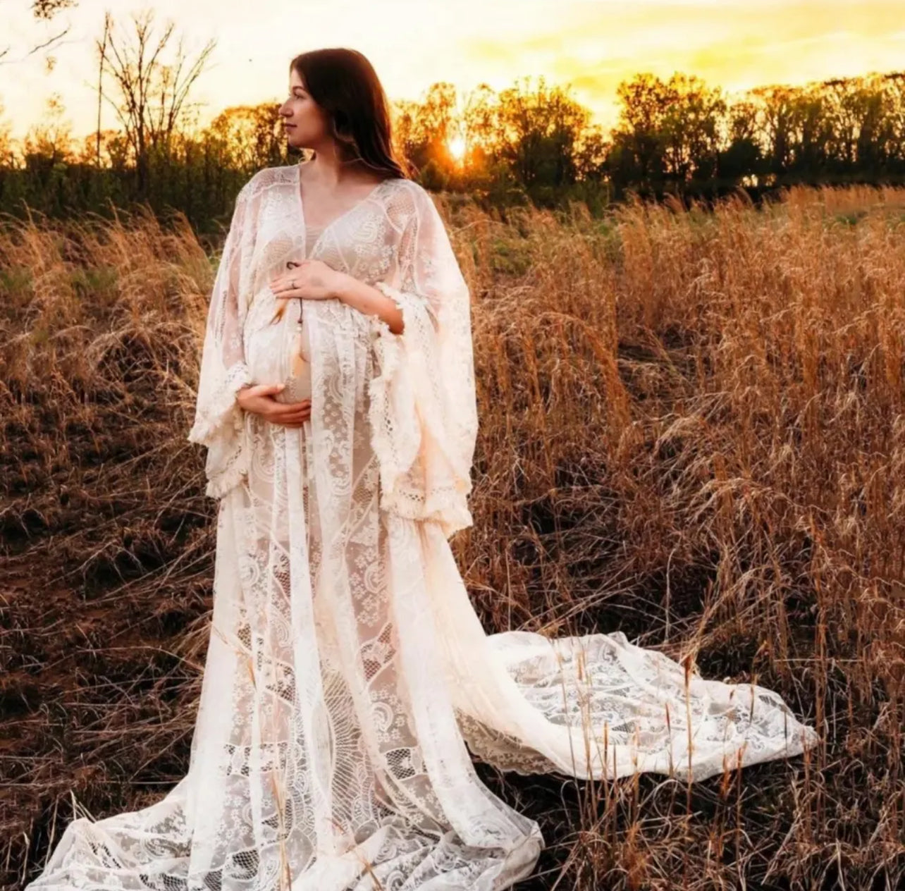 Fotografía de maternidad “Boho Tulle &amp; Lace”