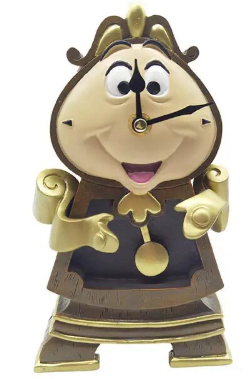 Beauty And The Beast Disney Action Figures Cogsworth Mr Clock, Lumiere Candle Lamp Statue