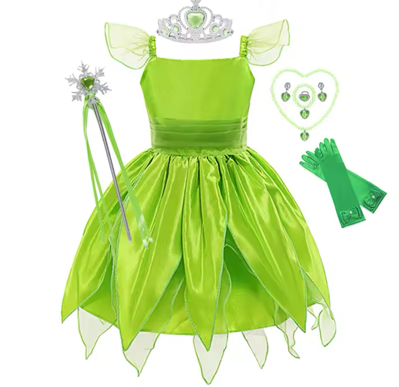 Girls Fairy Tinker Bell Party Costume, Princess Fancy Dresses