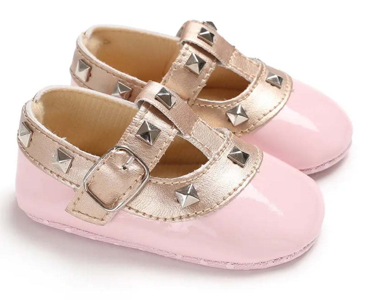 Nuevas zapatillas de moda para bebés recién nacidos, zapatos rosas para bebés con suela de tela antideslizante, colección Glam ✨ Baby