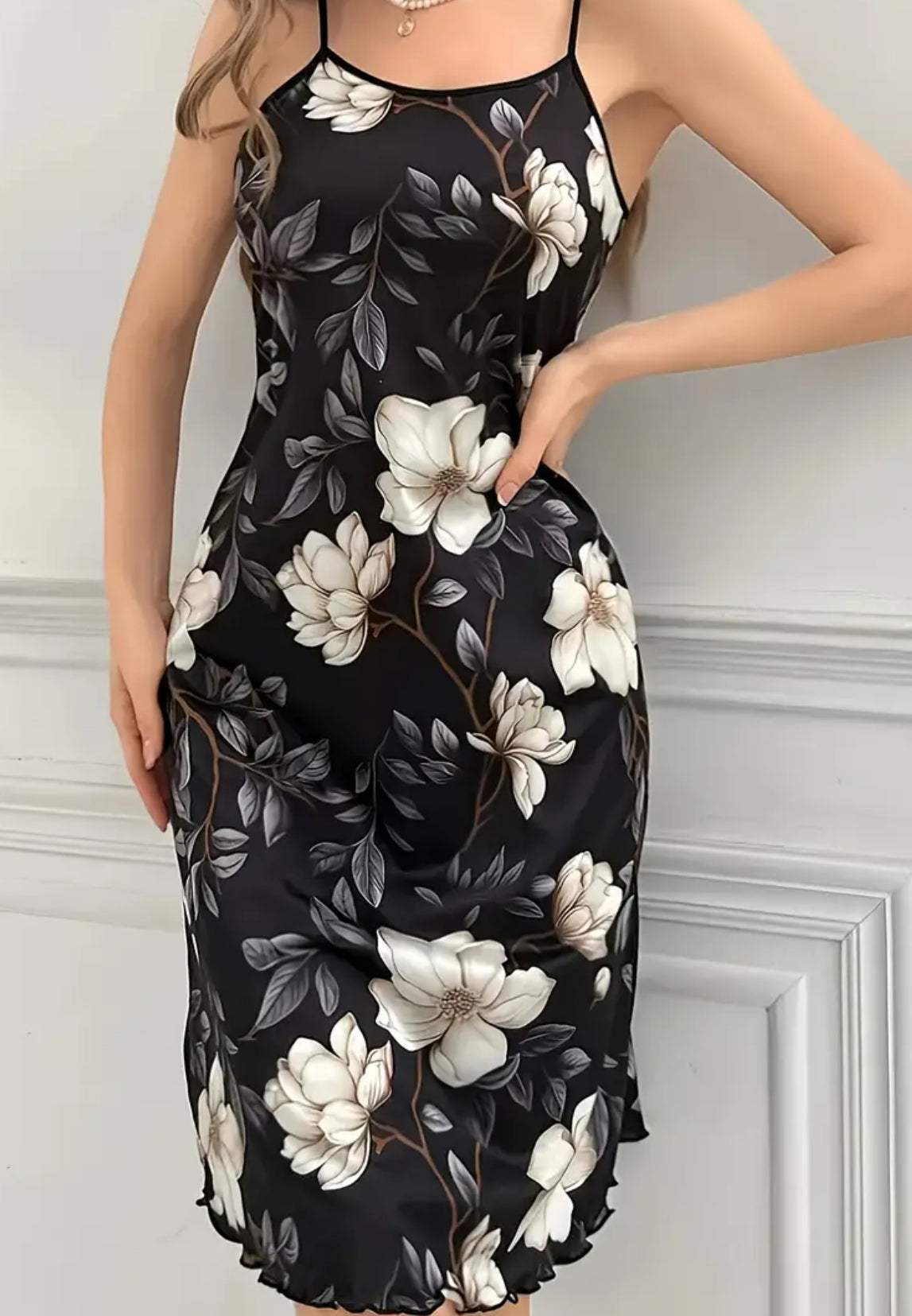 Women's Plus Sexy Sleep Dress, Floral Print