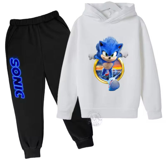 Sonic- Hoodie Set, 2pcs Hooded Sweatshirt + Sweatpants