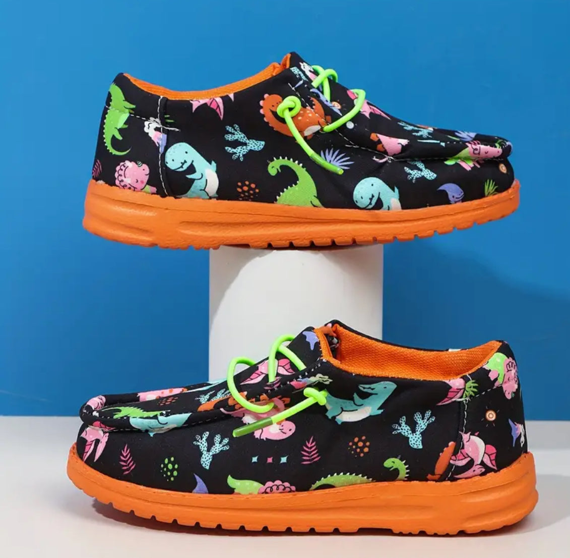 Casual Cute Cartoon Dinosaur Loafer Shoes For Kids