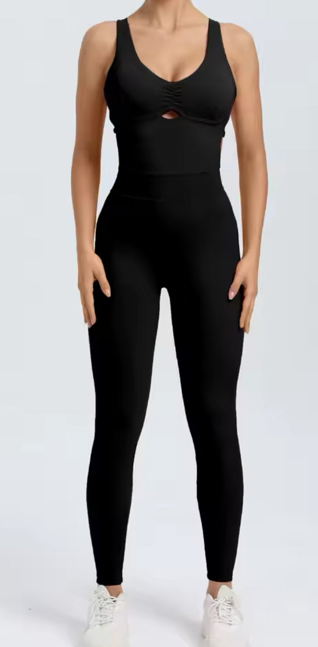 One Piece Fitness, Sexy Cross Backless, Scrunch Sport Jumpsuits