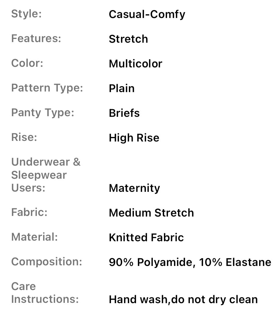 Maternity High Waist Solid Color Stretchy Comfortable Panties (Set Of 3)