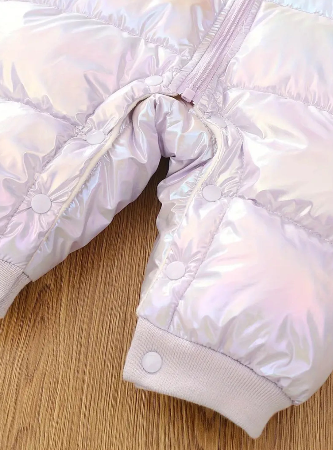 “Baby Bear” 🐻 Holographic Snowsuit, Puffer Coat with Hood and