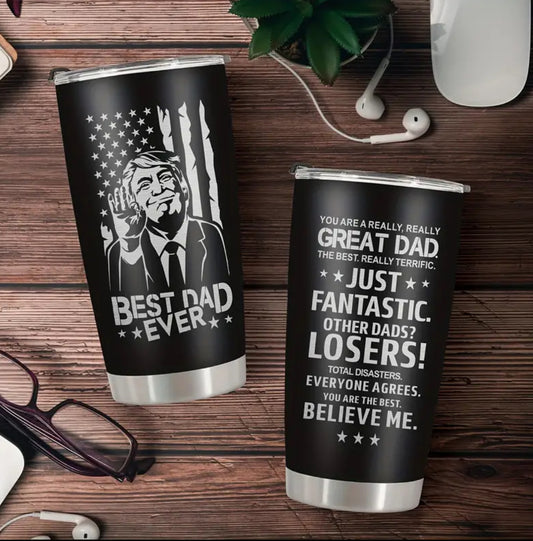 1pc, Gifts For Dad, -20 oz Black Engraved Tumbler is the Perfect Gift