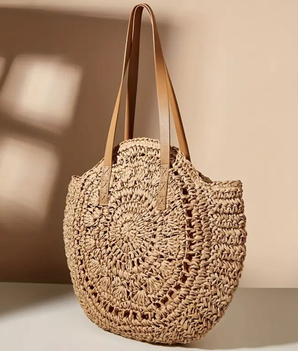 Minimalist Woven Women's Shoulder Bag, Beach Bag