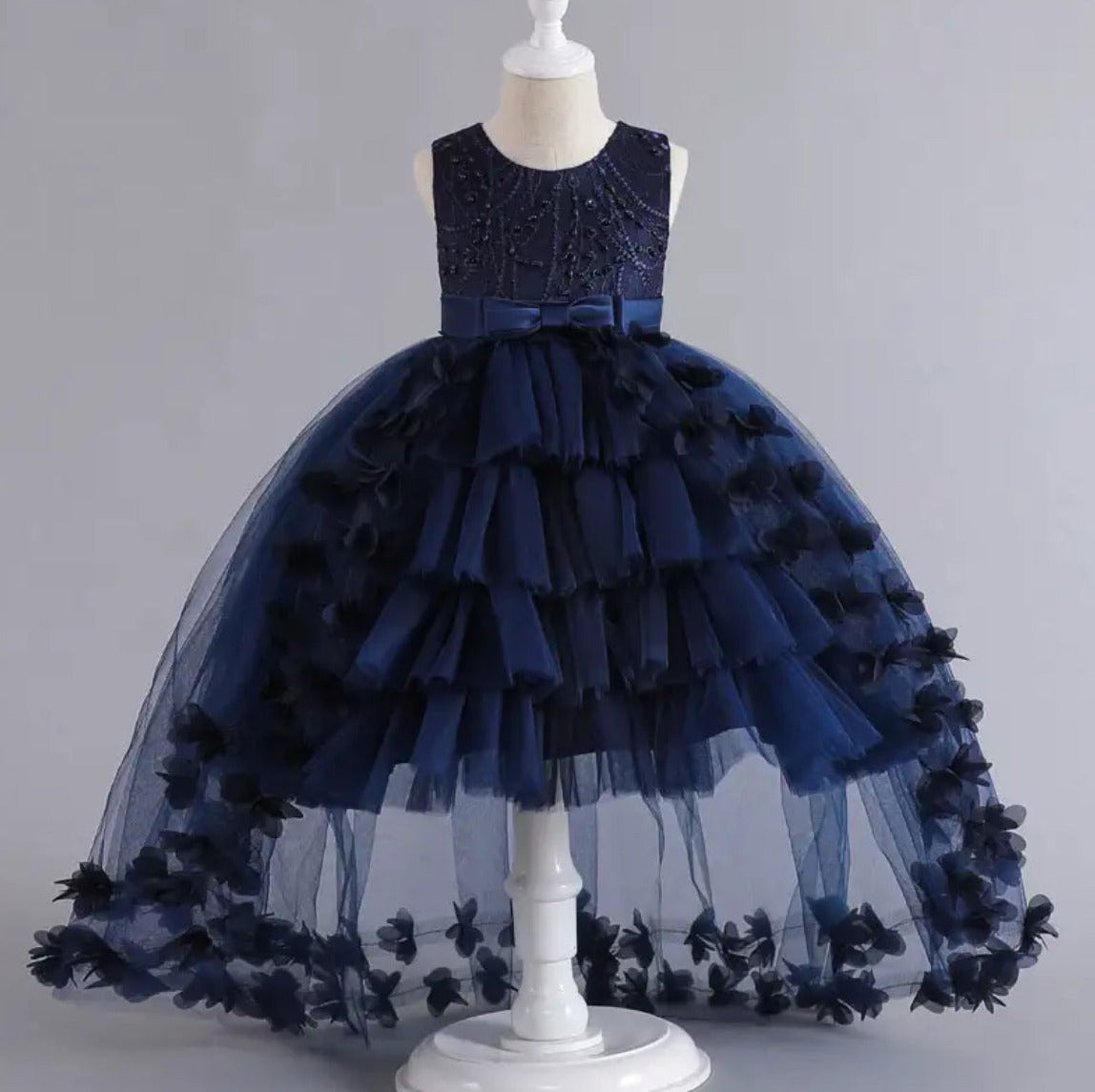 Elegant Girls' Princess Flowers, Tutu Dress with Flowing Train