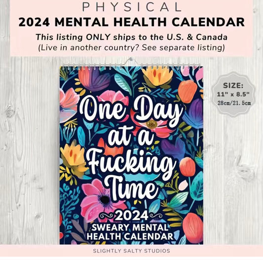 1pc, 2024 Calendar, Personal Planning Calendar, Fun Mental Health Calendar