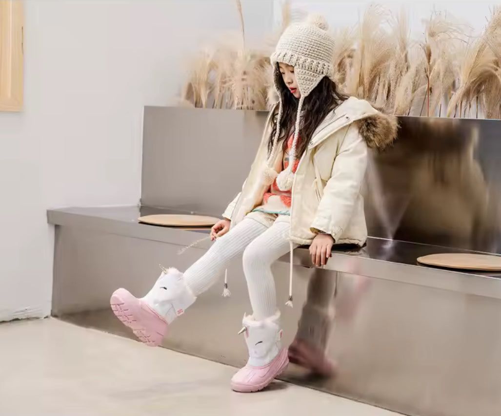 Girls “ADORBS” Snow Boots Waterproof Slip & Cold Weather Resistant