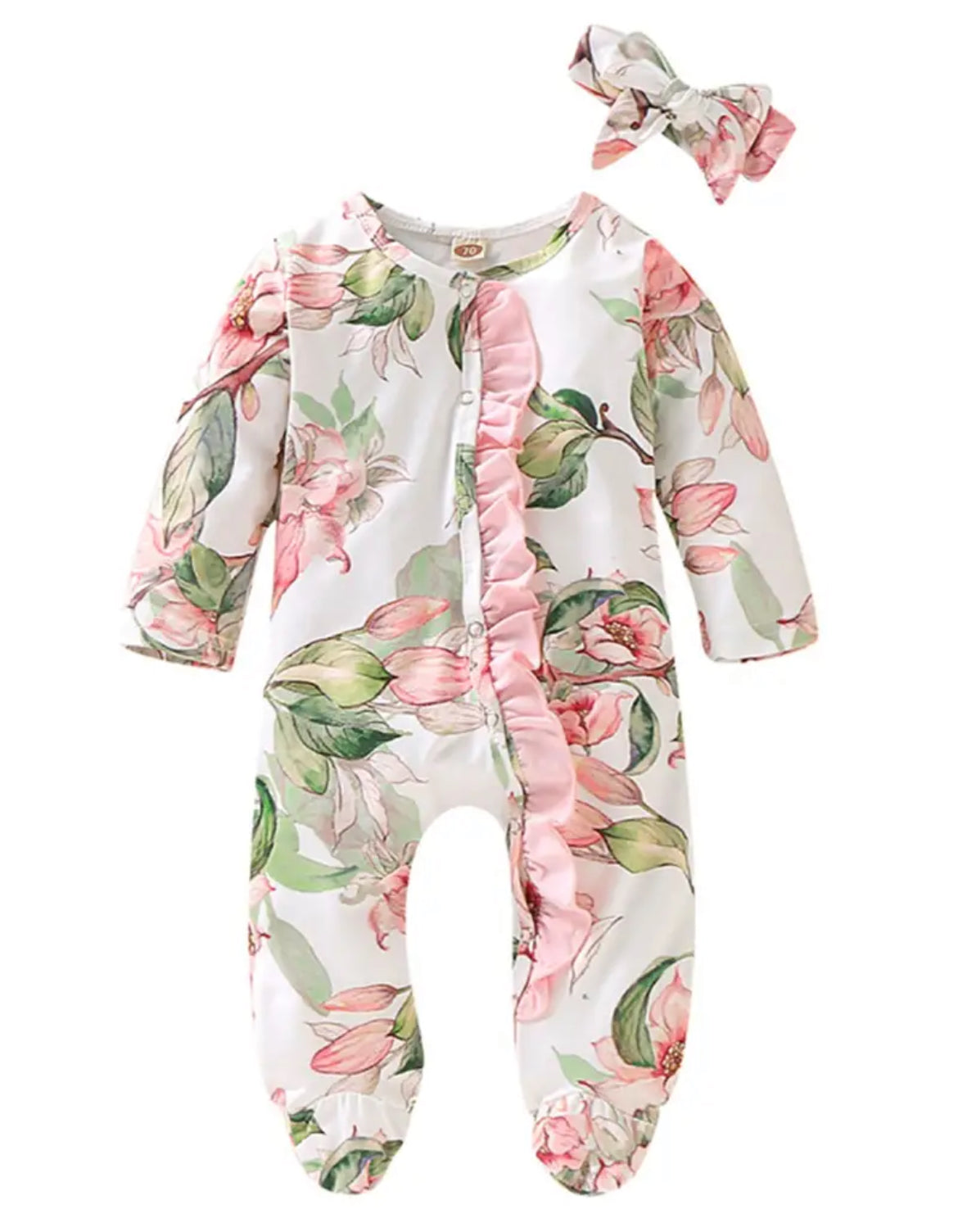 Baby Girls & Floral Prints Jumpsuit