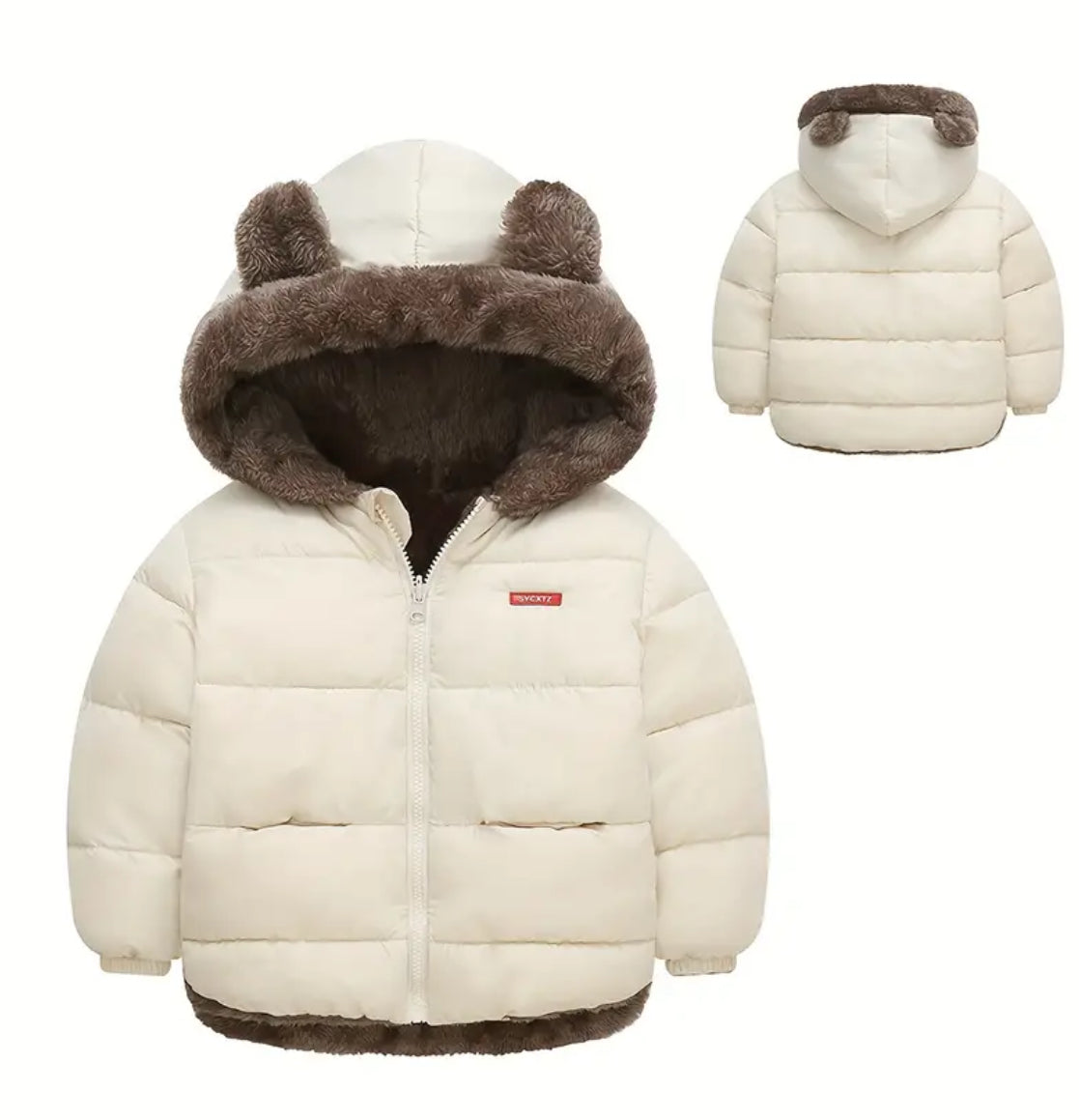 “Warm Bear” Hooded Jacket - Cute Ears Design, Reversible, Zip-Up Coat for Winter