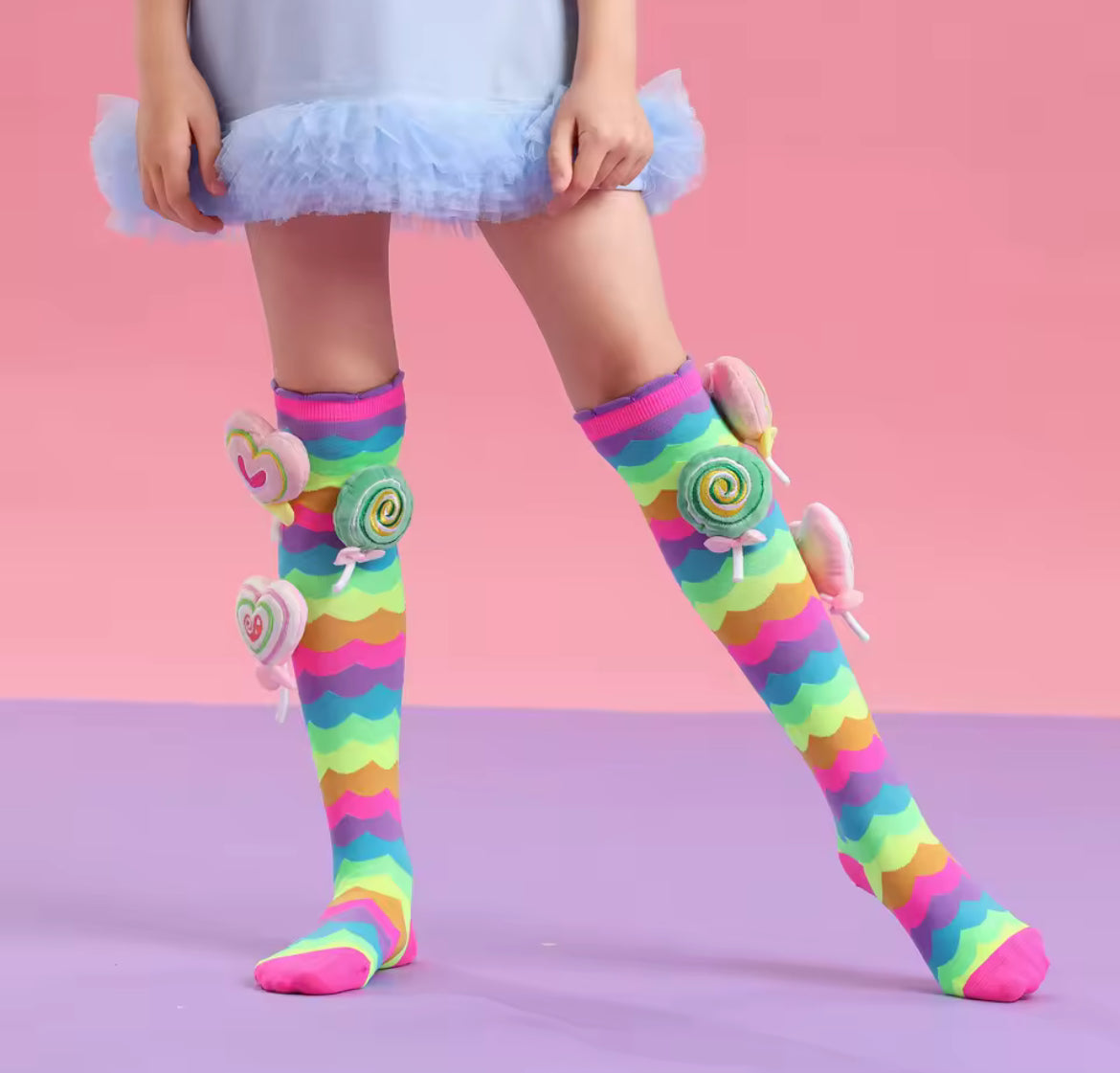 Girls 3D Warm Knee High Socks, 1 Pair