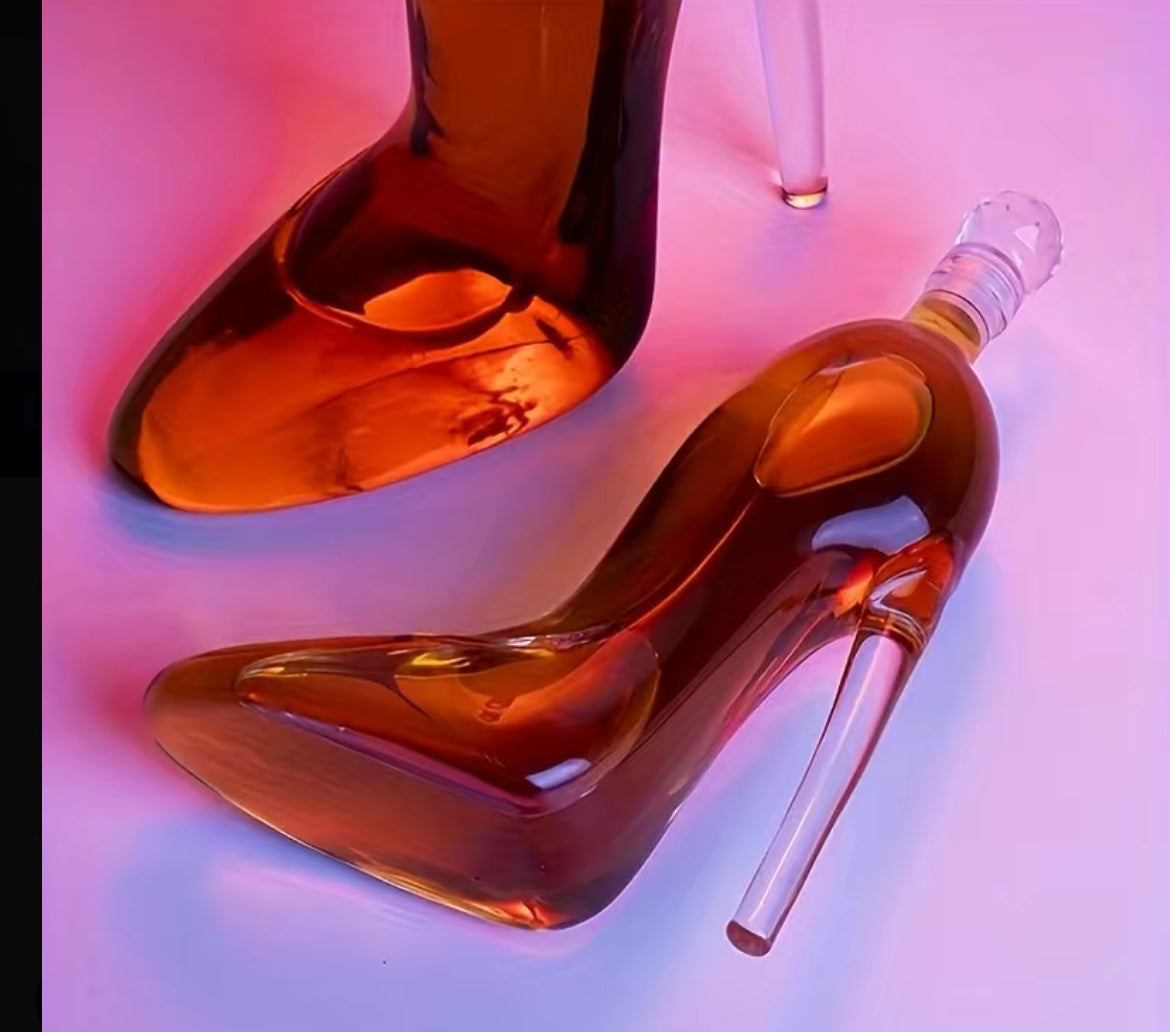 1pc, Glass High Heel Wine, Whiskey Glass Bottle, Accessories, Room Decor