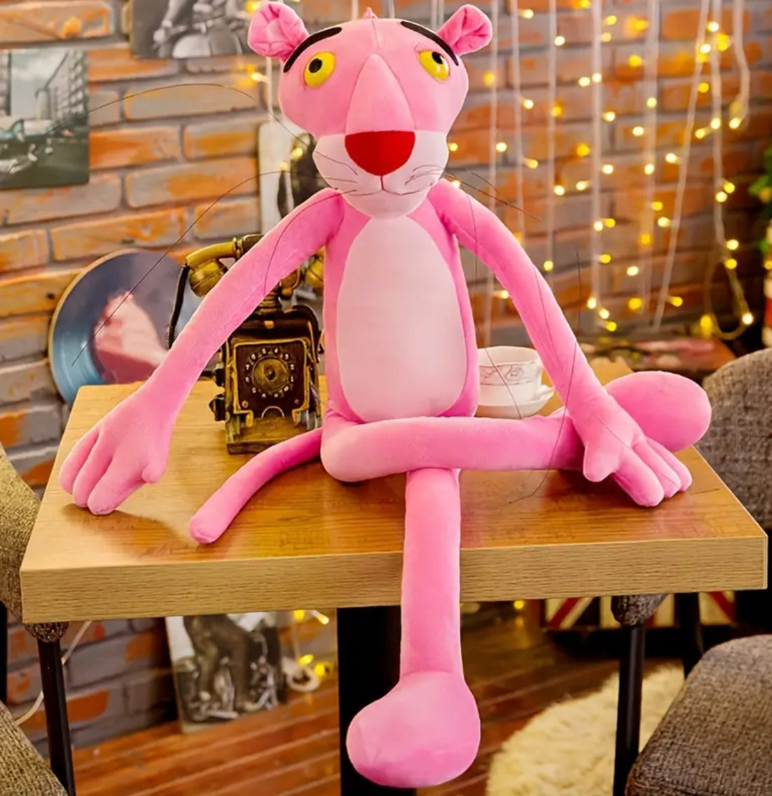 Dekoratë lodrash prej pelushi me jastëk të butë "Pink Panther" (rrobat nuk përfshihen)