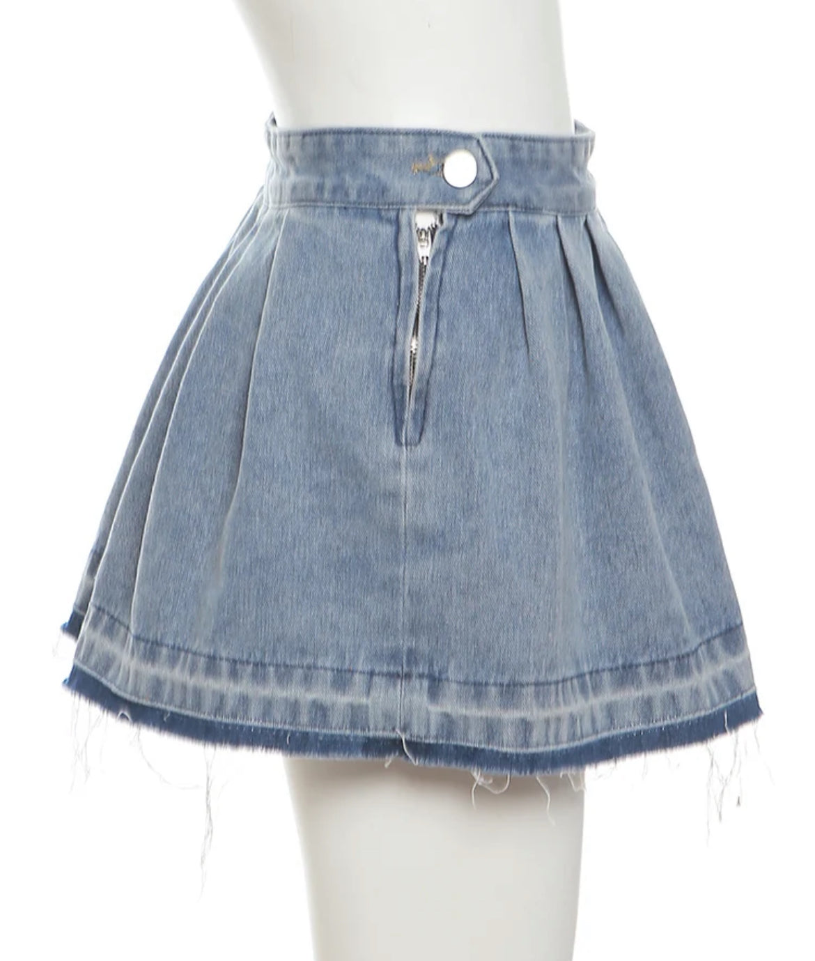 “Denim Y2K” Pleated Denim, Fashion Streetwear, Hipster A-Line Skirt Bottoms