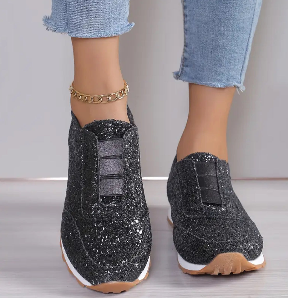 “Ladies' Sparkly” Lightweight Casual Sneakers