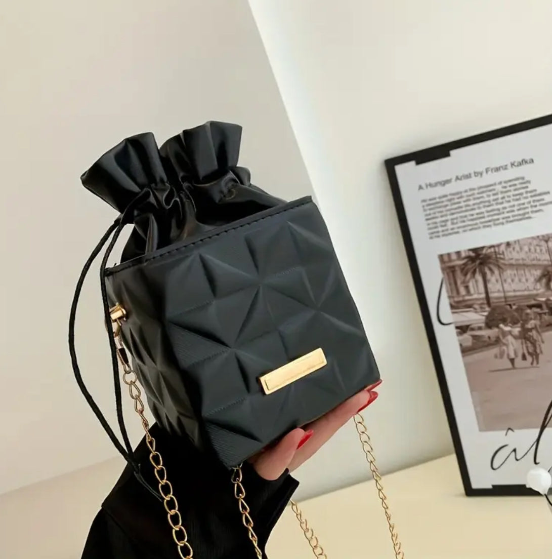 Mini Diamond Grid Square Bag with Chain Strap
