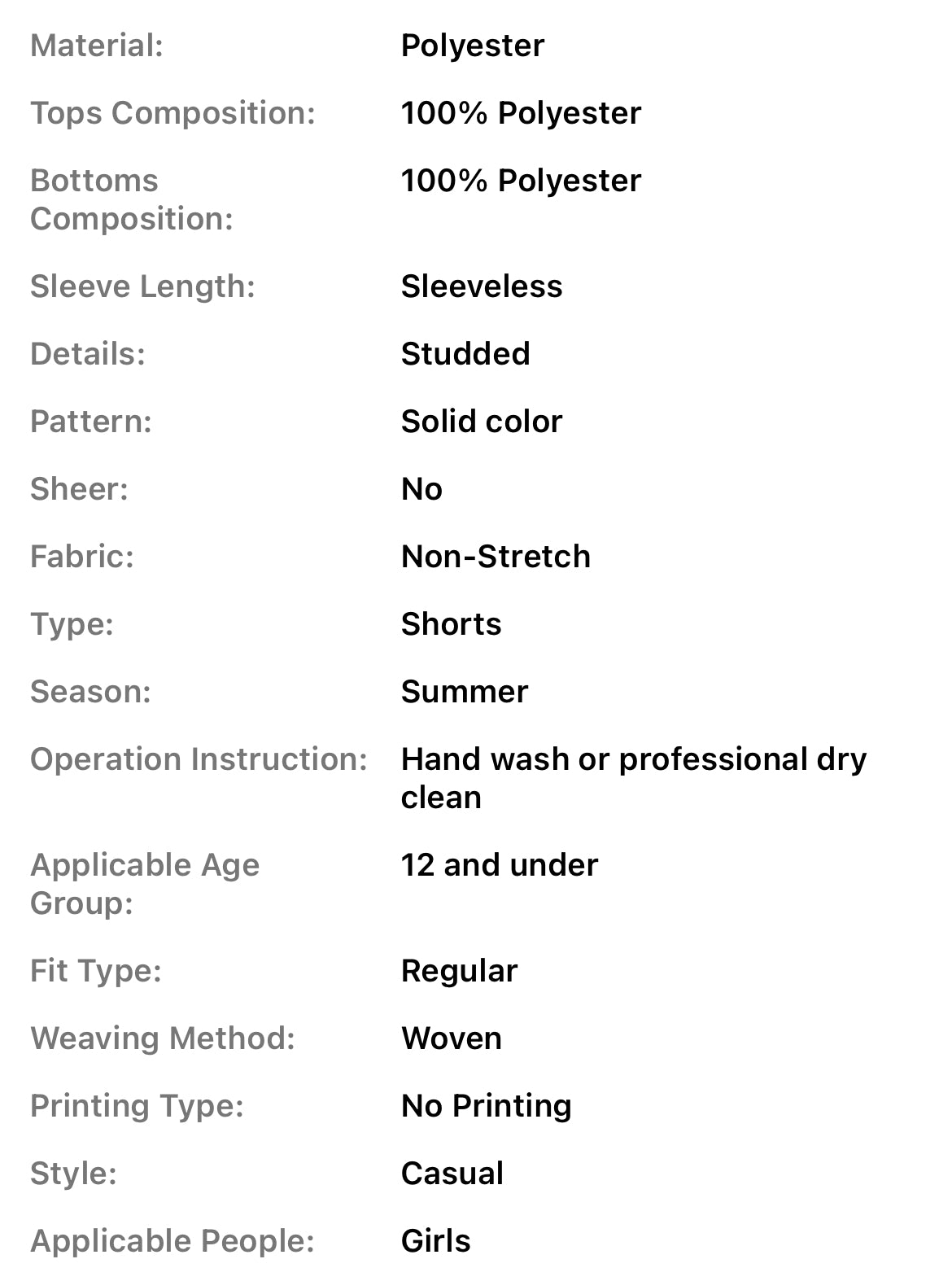 Girls ‘MISS HOLLYWOOD’ 3pcs Set - Shorts, White Blouse + Sleeveless Suit Vest