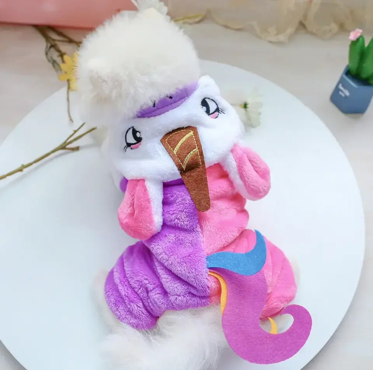 Winter Warm Dinosaur or Unicorn Clothes for Small Dogs Cat, Coat