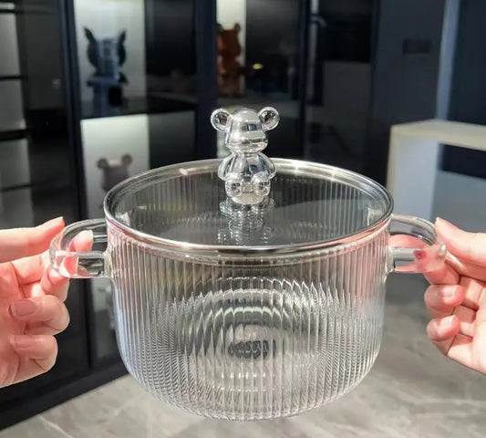 Glass Modish Bear, High Heat-Resistant Pot, Posh Home ♥️