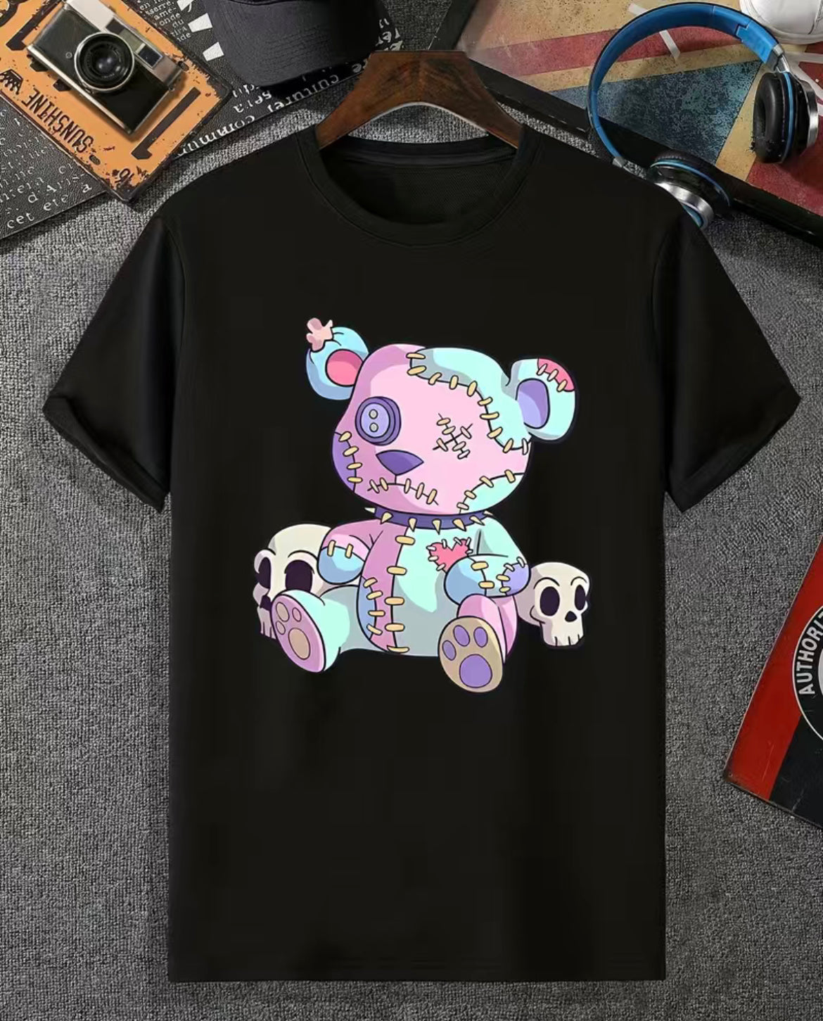 Camiseta informal de oso de moda para mujeres y adolescentes