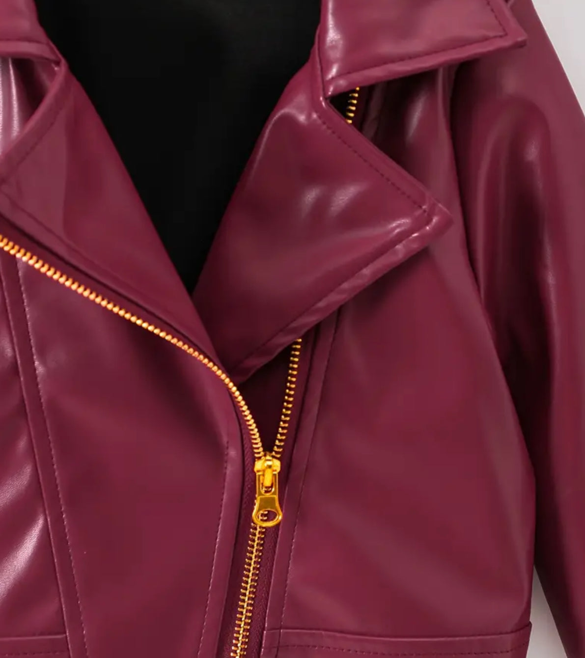 Youth, Solid PU Leather, Lapel Collar Jacket