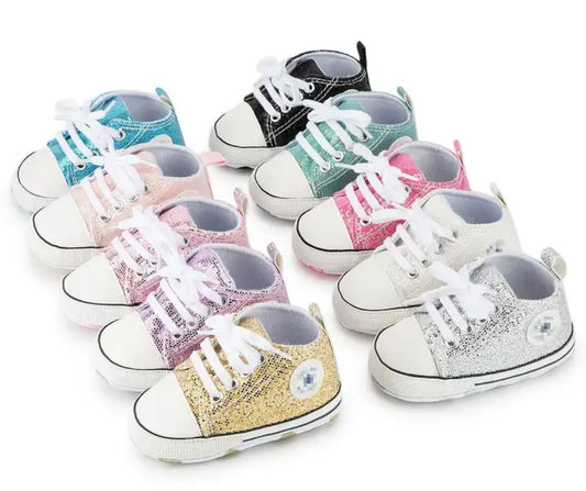 Glam ✨ Babies Collection, Fashion Shining Canvas Sneakers