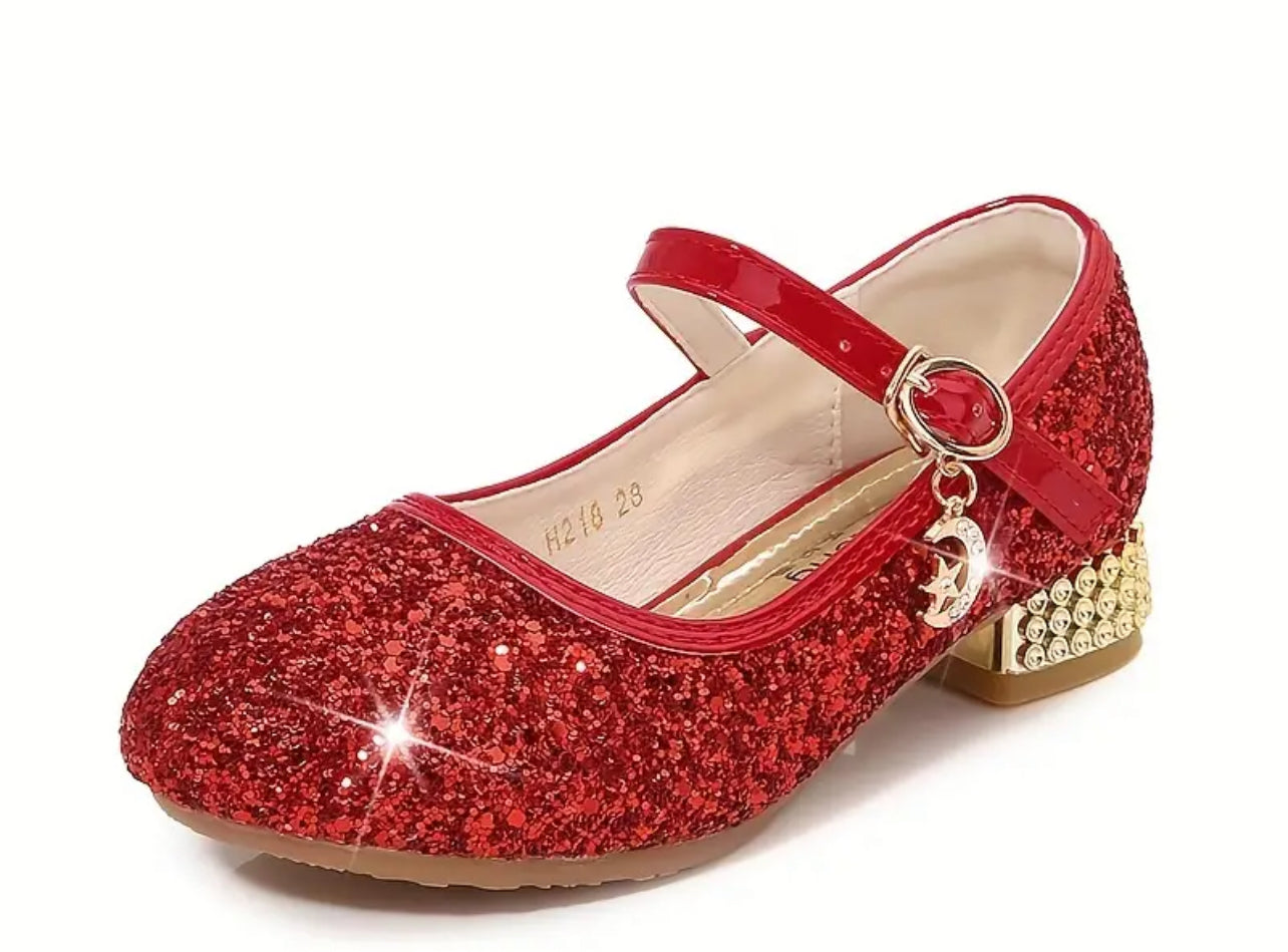 “Stunning Sequin Princess” High Heel Shoes for Girls, Lightweight