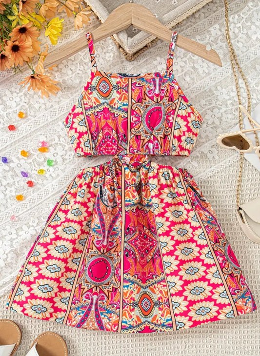 Vestido camisero de moda para niñas estilo “boho”