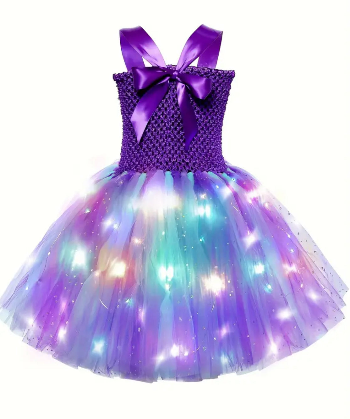 Magical LED Mermaid Dress for Girls With Headband