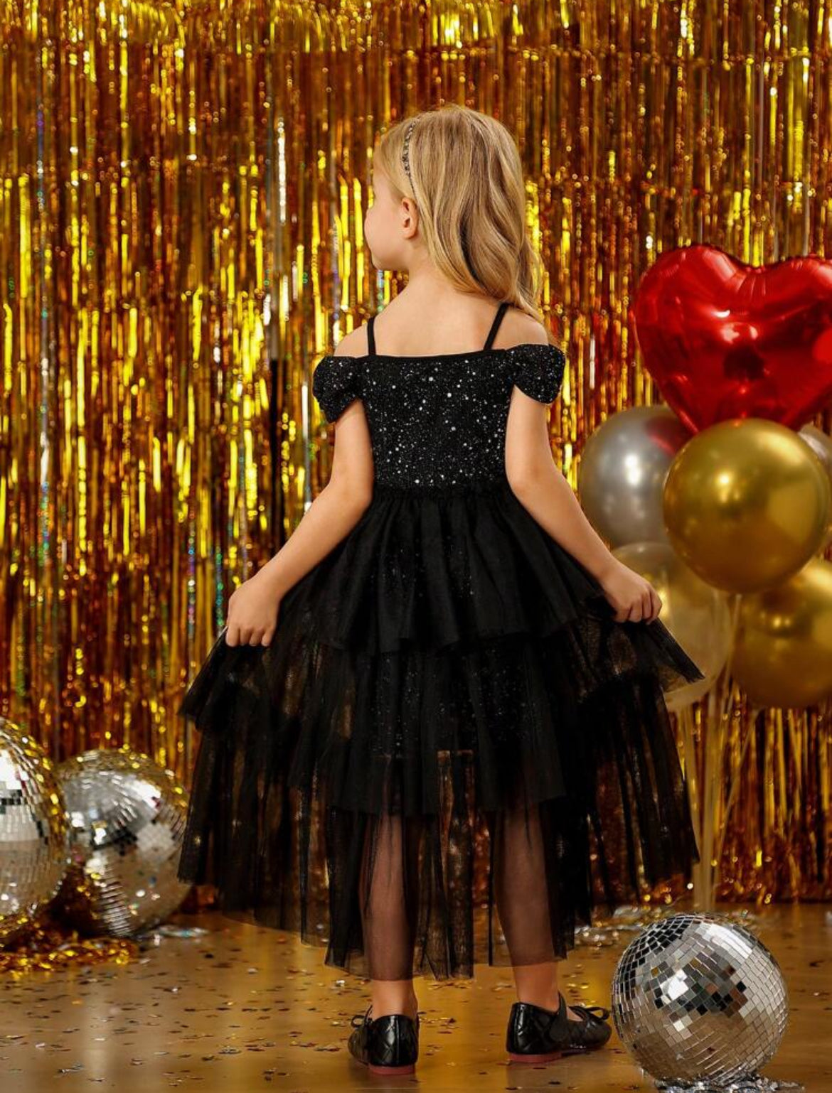 Luxurious “Midnight”  Tulle 🖤 Layered Princess Dress, Youth