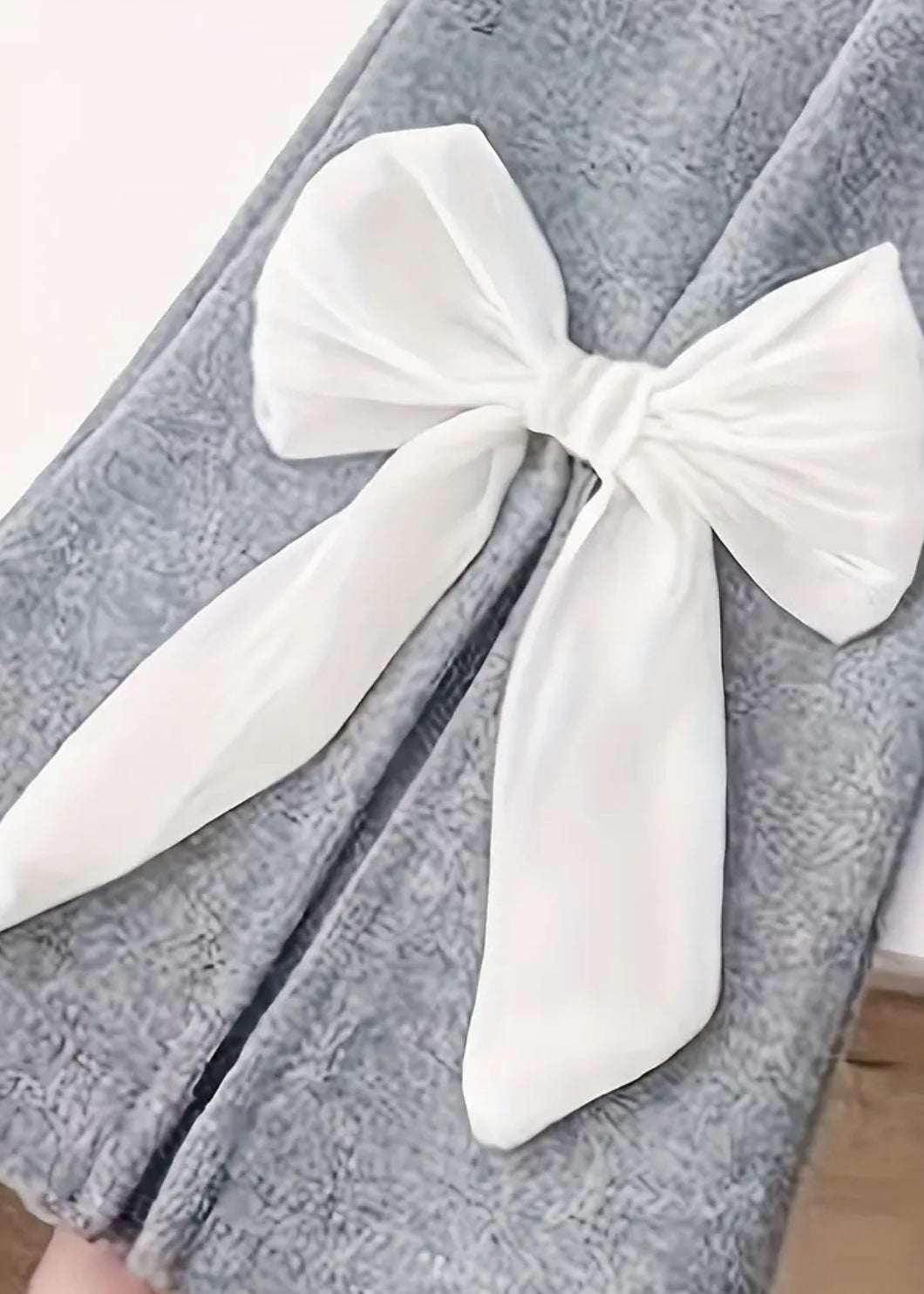 Girls Breathable & Stylish Split 🩶🤍 Bowknot Decor Pants