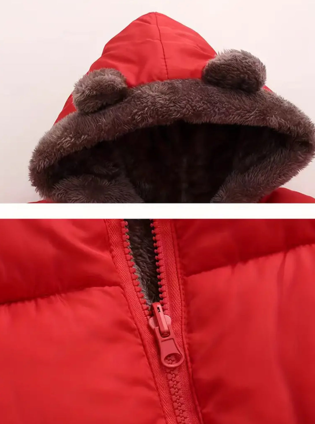 “Warm Bear” Hooded Jacket - Cute Ears Design, Reversible, Zip-Up Coat for Winter