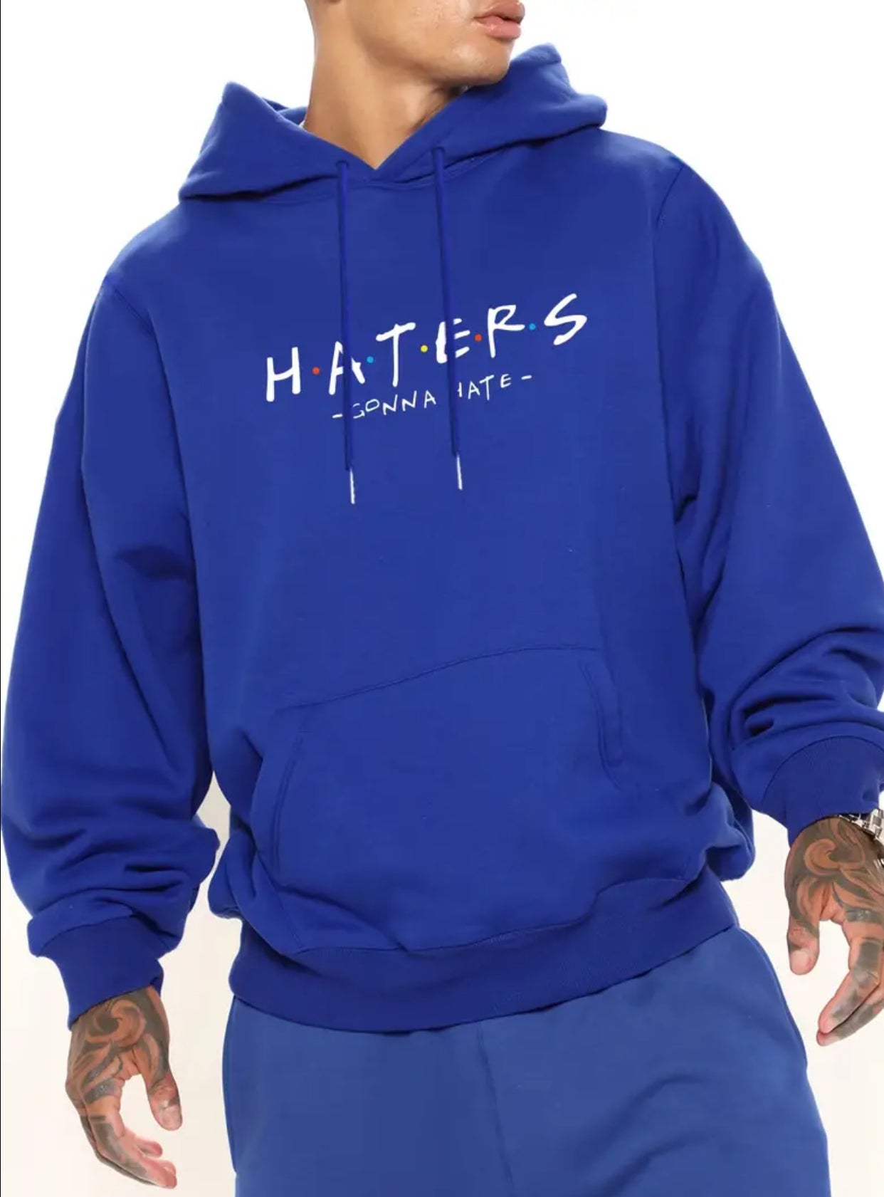 “Haters Gonna Hate” Pullover Hoodie - Kangaroo Pocket, Loose Casual Fit, Perfect Gift for Men or Women