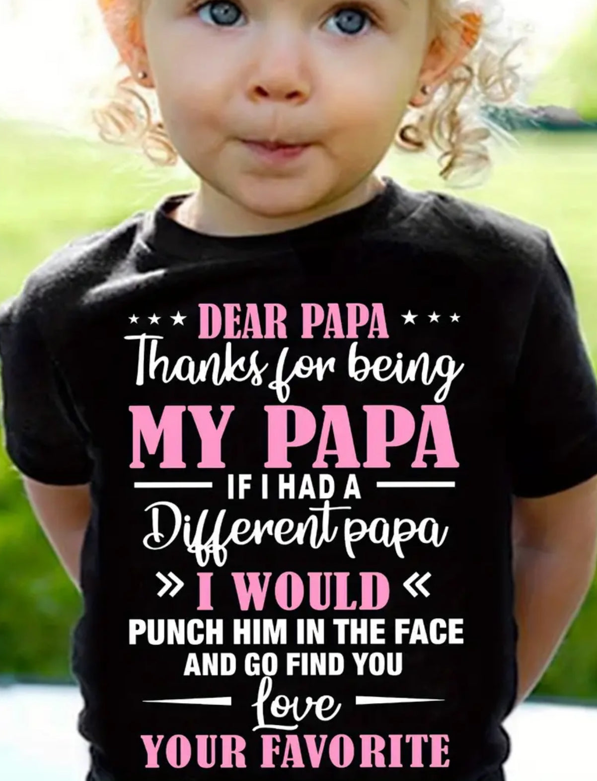 DEAR PAPA... Print Short Sleeve T-shirt Kids