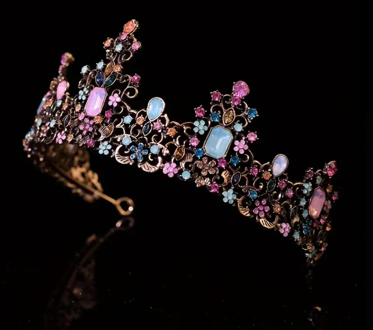 “Luxury” Multicolor Rhinestone Birthday Vintage Crown