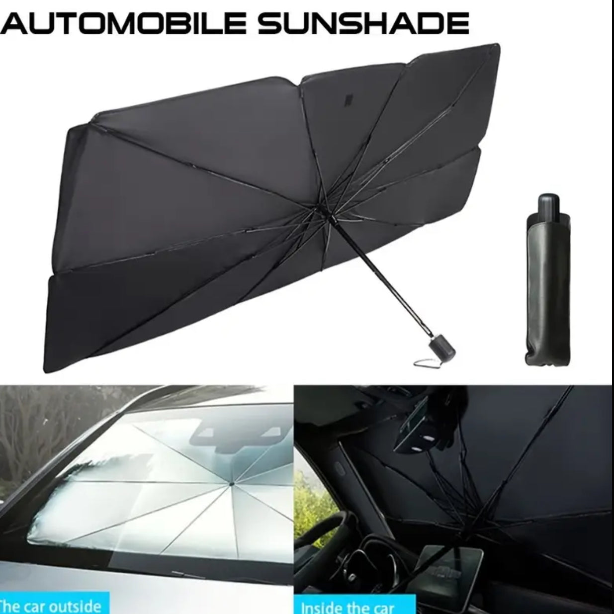 Portable, Foldable Car Windshield Sunshade