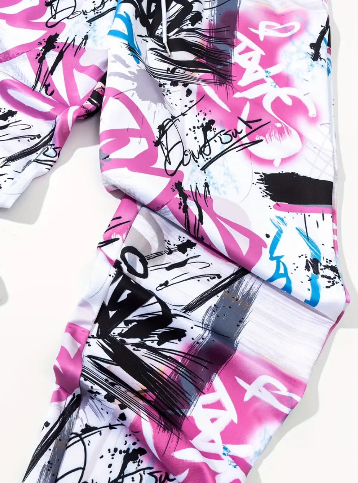 Graffiti Drawstring Loose Fit Joggers, Men’s & Teens