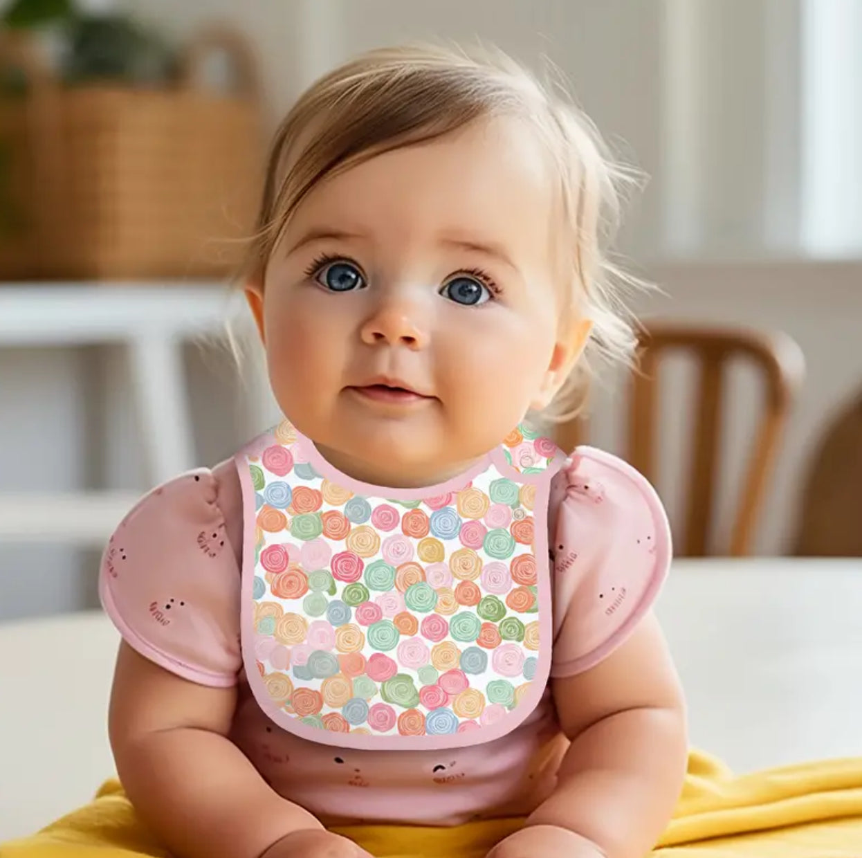 3 Cute Print Waterproof Feeding Bibs With Adjustable Snap