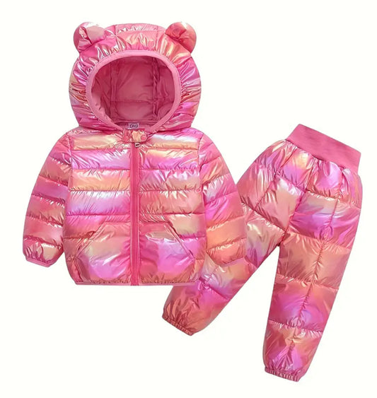 2-Piece ‘Sunshine Shimmers’ Toddler Winter Set, Hooded Jacket and Pants