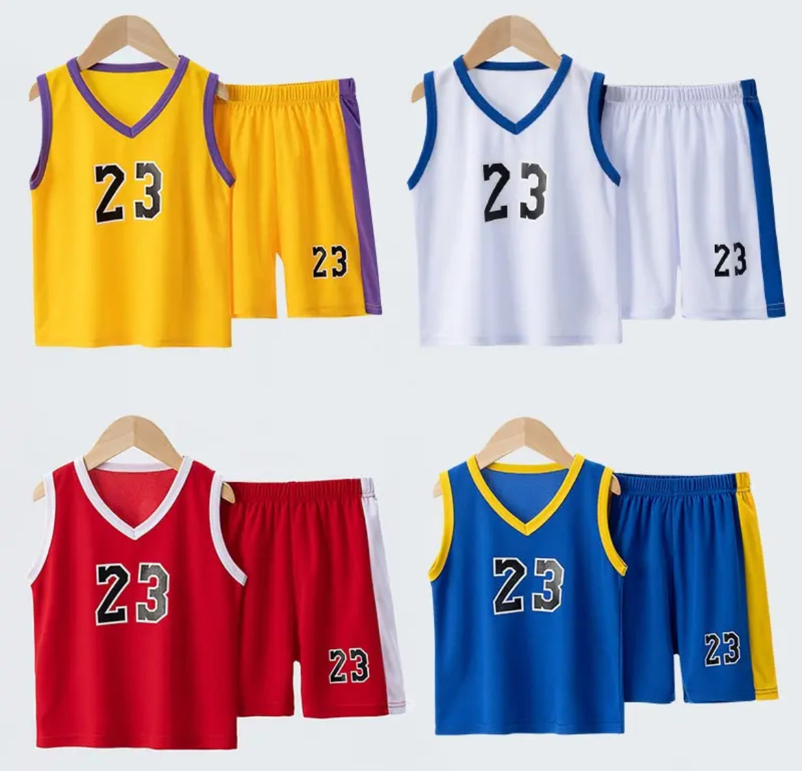 Summer CHILDREN'S Basketball Suit Boys and Girls Sports Vest Shorts Suit 23rd Handsome Boys and Students Vest Suit