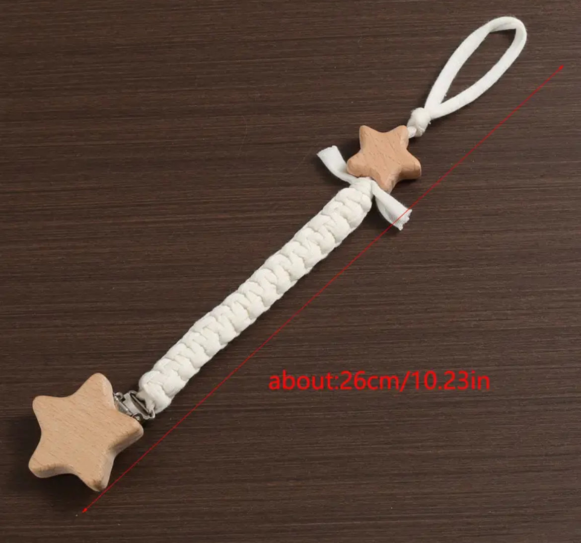 Cadena para chupete con forma de estrella, tejida a mano, 1 pieza Twinkle